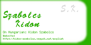 szabolcs kidon business card